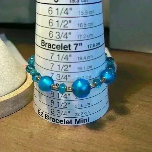 Vintage Atelier Zecchin Adjustable Bracelet with Blue Glass Beads and Crystals - Picture 5 of 5